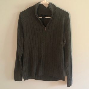Gray Calvin Klein Ribbed Quarterzip Sweater